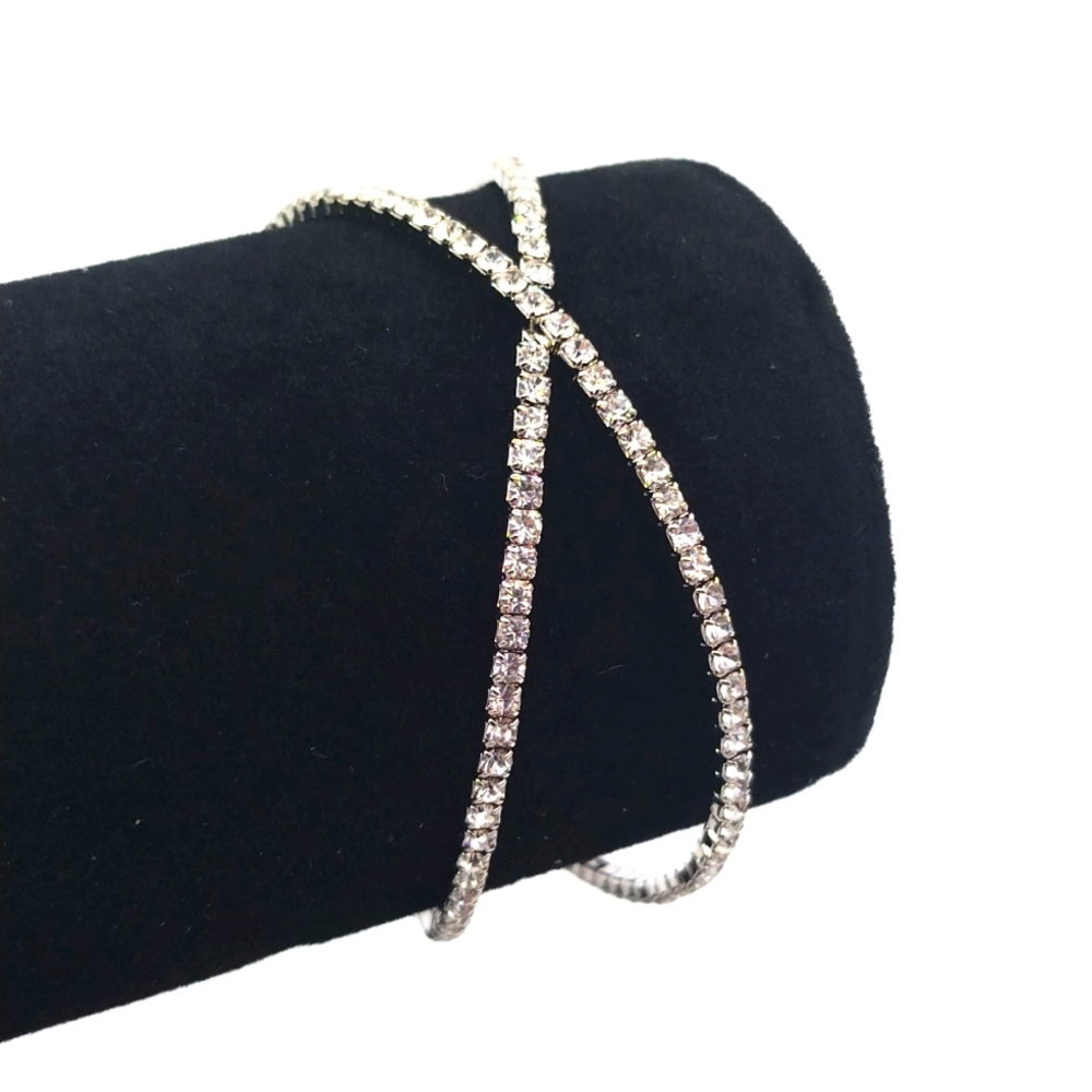 Made with Swarovski Crystals Cluster Delicate Adjustable Cuff Bracelet - Picture 3 of 5